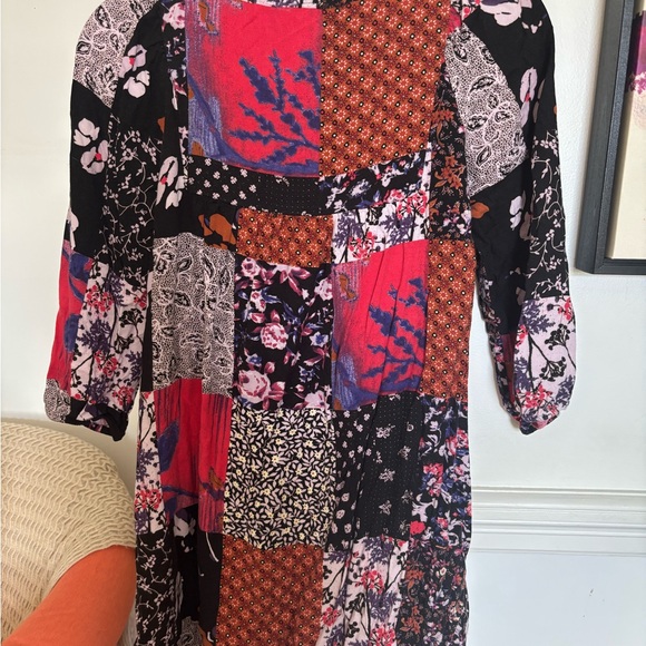 Patchwork Floral Women's Dress - Picture 3 of 5